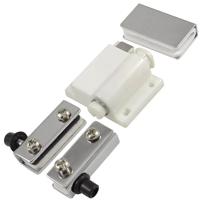 Picture of 1set Cabinet Glass Door Single Push Magnetic Catch Latch, Off White-White
