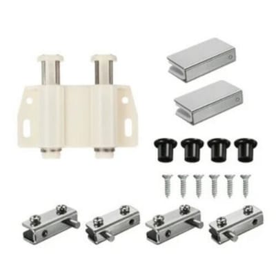 Picture of 1set Glass Hinge Double Push Hinge Double Push Magnetic-White
