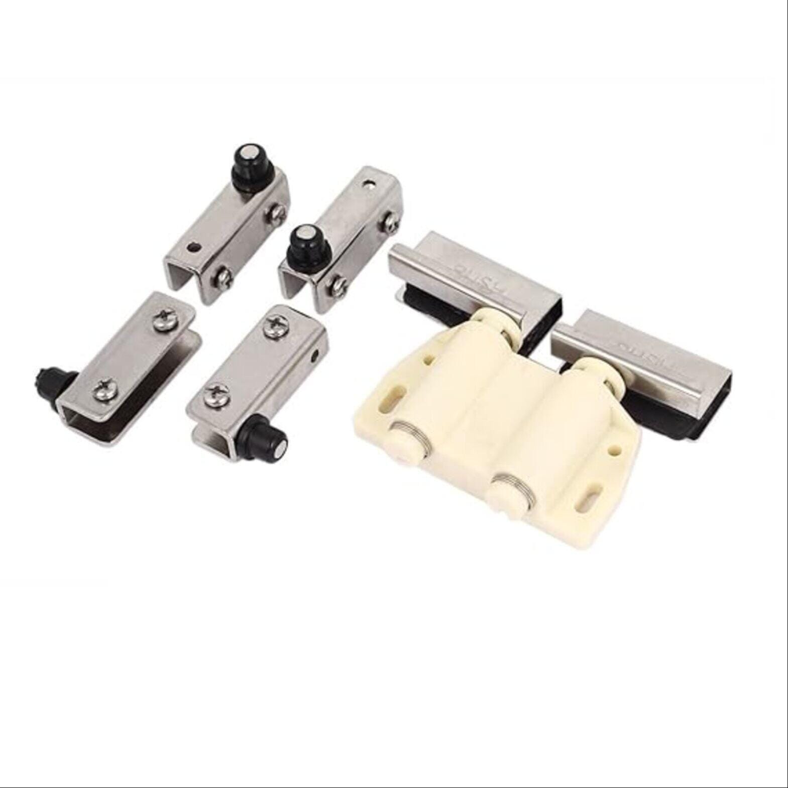 Picture of 1set Glass Hinge Double Push Hinge Double Push Magnetic-White