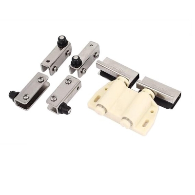 Picture of 1set Glass Hinge Double Push Hinge Double Push Magnetic-White