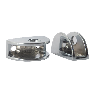 Picture of 2 Pcs. D Shape Glass Self Clamp With Fixing Clip For 8 To 10mm Glass-Silver