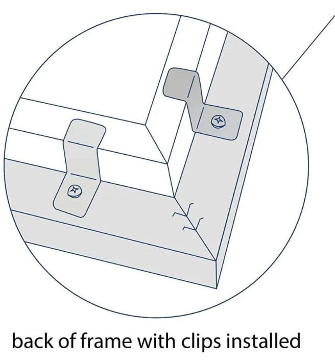 Picture of 6 Pis Mirror Clip SS Glass Clip Modern Mirror Hanging Kit for Furniture or Wall-Silver