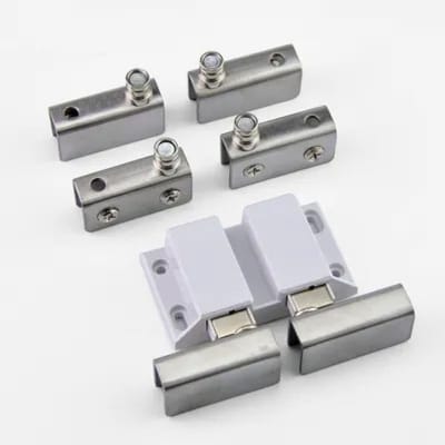 Picture of 1set Magnetic Double Side Cabinet Glass Hinge Touch Push Open Latch-White