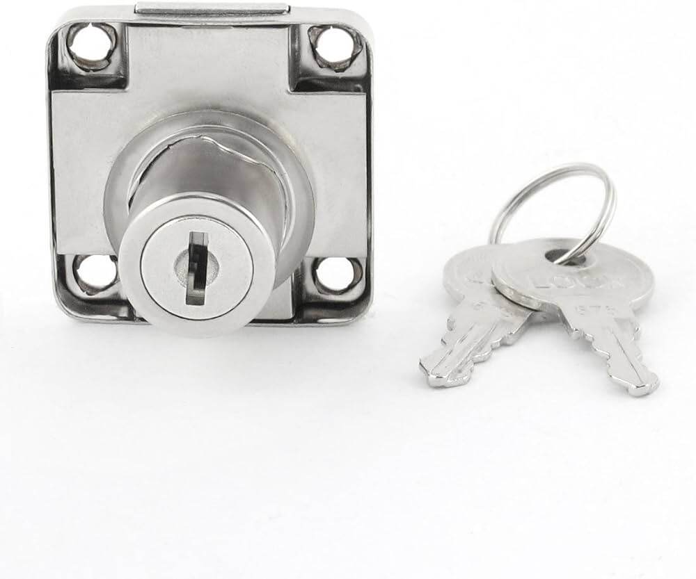 Picture of 2pcs Drawer Cabinet Desk Weare drove Lock Short neck Camel brand Lock-Silver