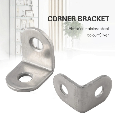 Picture of 4 PCS L Bracket Corner for Wood Furniture Cabinet-Silver
