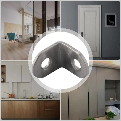 Picture of 4 PCS L Bracket Corner for Wood Furniture Cabinet-Silver