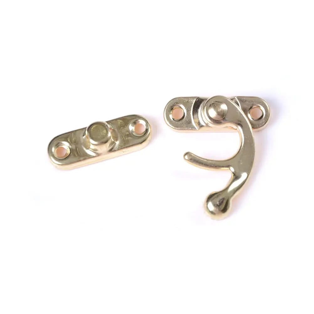 Picture of 4set 23x26mm Gold color Padlock Hasp Hook Lock For Mini Jewelry Wooden Box-Gold