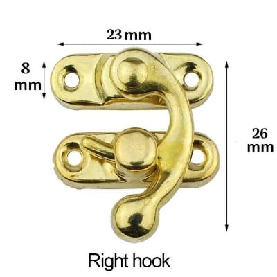 Picture of 4set 23x26mm Gold color Padlock Hasp Hook Lock For Mini Jewelry Wooden Box-Gold