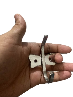 Picture of 2 pcs Double head coat hook, hanger stainless steel-Silver