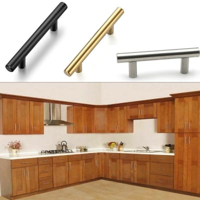 Picture of 2pcs 6 inch T Bar Kitchen Cabinet Door Handles Brushed Stainless Steel Door Drawer Pull Knob-Silver
