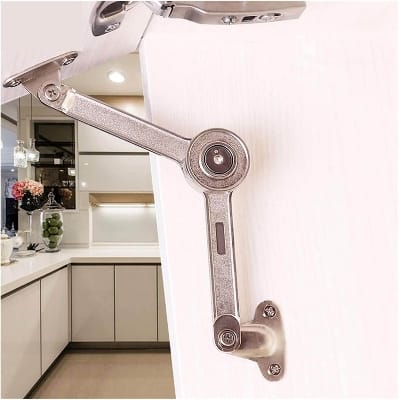 Picture of 2set Pivot Hinge Stop Stays Cabinet Hinge Kitchen Cupboard Doors Hinges Heavy Load80-150N Hinge Set-Silver