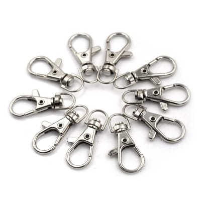 Picture of 10pcs/set Lobster Clasp Swivel Trigger Clip Snap Hook Bag Car Key Rings Keychain-Silver