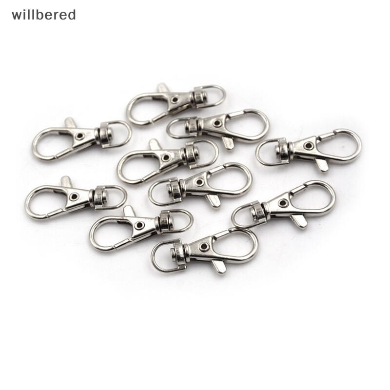 Picture of 10pcs/set Lobster Clasp Swivel Trigger Clip Snap Hook Bag Car Key Rings Keychain-Silver