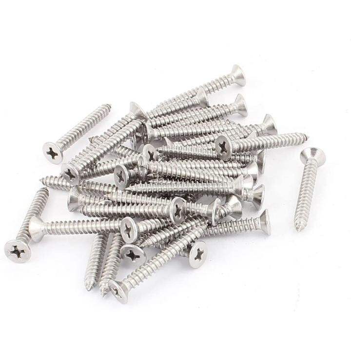 Picture of 15mm (0.63 inch) long MS steel silver color wood screw, counter shrink screw- 50pics-Silver