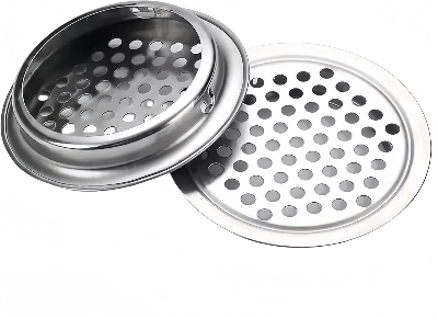 Picture of 4 pcs 42mm Stainless Steel Round Mesh Air Vent Louver Cover for Cupboard Cabinet Kitchen Damp Defense-Silver