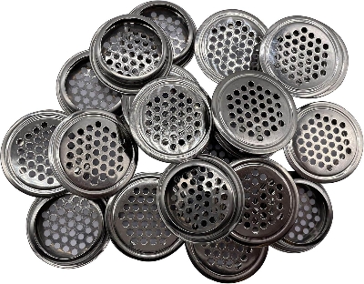 Picture of 4 pcs 42mm Stainless Steel Round Mesh Air Vent Louver Cover for Cupboard Cabinet Kitchen Damp Defense-Silver