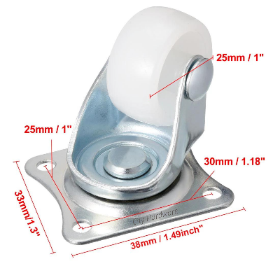 Picture of 1 Set Or 4 Pis 1 Inch Wheels For Furniture, Chair, Trolley Swivel Caster Wheel
