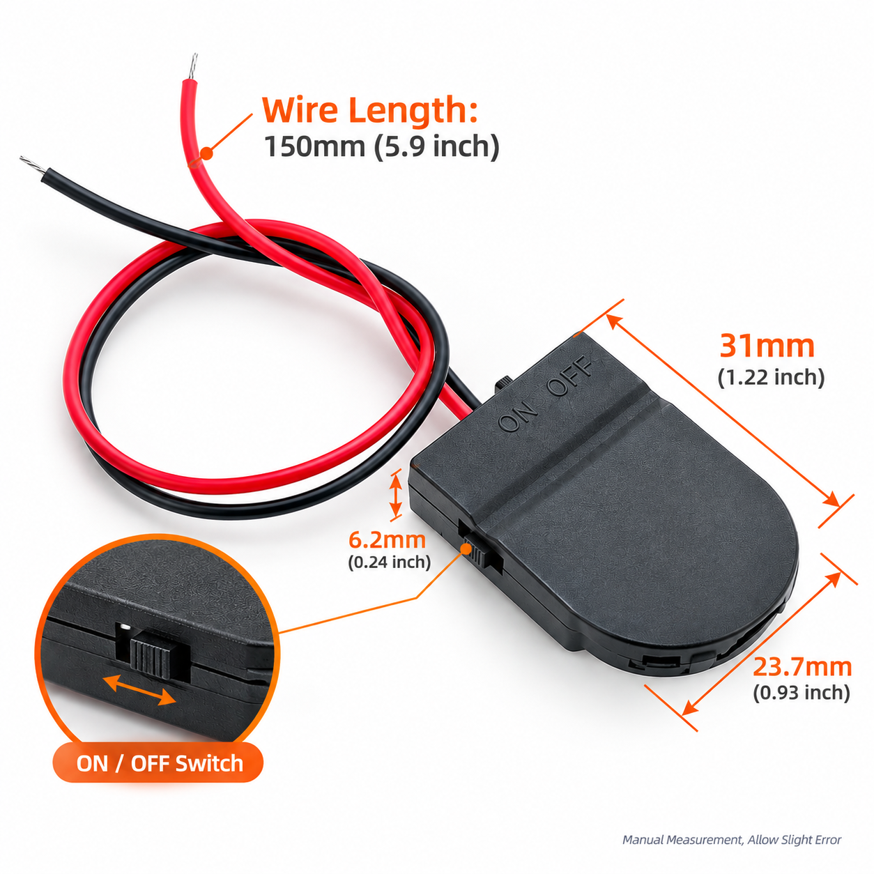 Picture of CR2032 Coin Cell Battery Holder with Switch