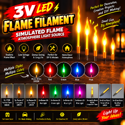 Picture of 3V LED Flame Filament – Special-Shaped Simulated Flame Light Source for DIY Bulbs & Decorative Lamps
