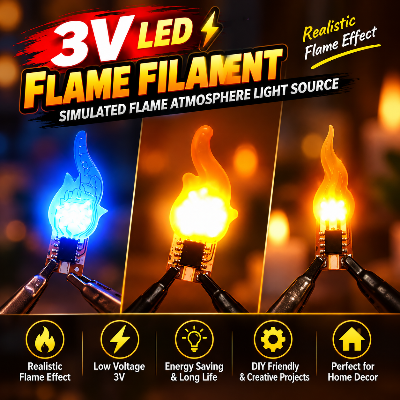Picture of 3V LED Flame Filament – Special-Shaped Simulated Flame Light Source for DIY Bulbs & Decorative Lamps