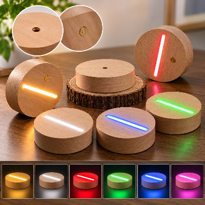 Picture of Rechargeable Wooden LED Light Base for Acrylic Lamp
