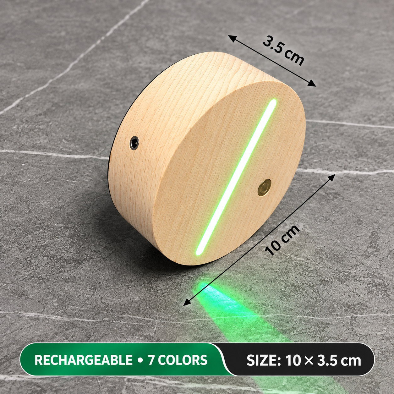Picture of Rechargeable Wooden LED Light Base for Acrylic Lamp