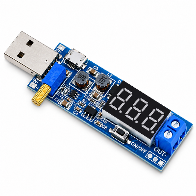 Picture of USB DC-DC Boost Buck Converter 5V to 3.3V 9V 12V 24V Adjustable 1.2-24V Power Supply Module with LED Display