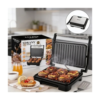Picture of Electric Grill Maker 850W SOKANY Brand SK-223 Silver