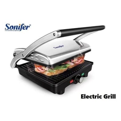 Picture of Sonifer SF-6052 kitchen 2000W thermostat multifunctional non stick cooking sandwich press electric barbecue grill Silver