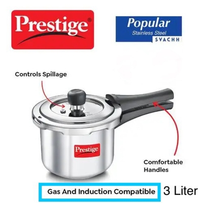 Picture of Prestige Pressure Cooker Stainless Steel 3 liter (20172) Silver