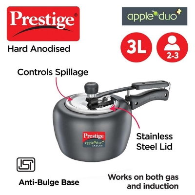 Picture of Prestige Pressure Cooker Hard Anodized 3L with induction bottom (20263) Grey