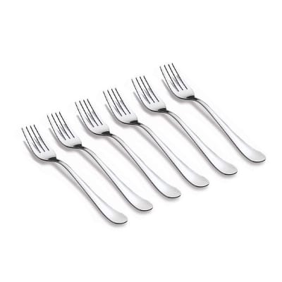 Picture of Stainless Steel Non-magnetic Table Fork 6 pieces set (length 8 inches) Lianyu Brand - Chopsticks Silver