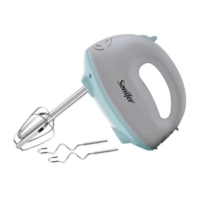 Picture of SF-7019 - Low Noise - Easy to Eject - Beater & Mixer Hooks - Copper Motor - Electric Egg Beater / Hand Blender / Dough Mixer 100 watt White