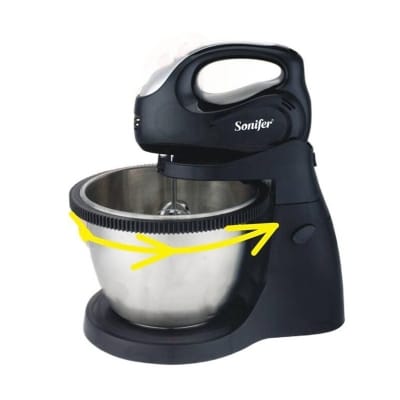 Picture of Electric Stand Egg Beater SF-7014 with TURBO for Kitchen Black