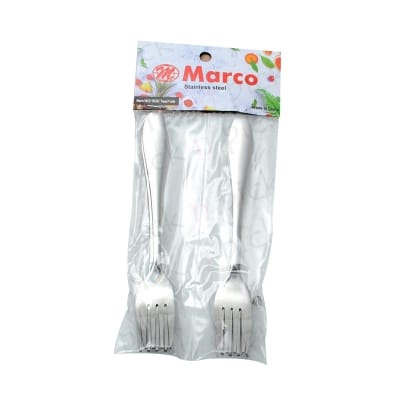 Picture of Marco Stainless Steel Dessert Fork - Set Of 6 Premium Quality Round Soup Spoons For Enjoying Desserts 