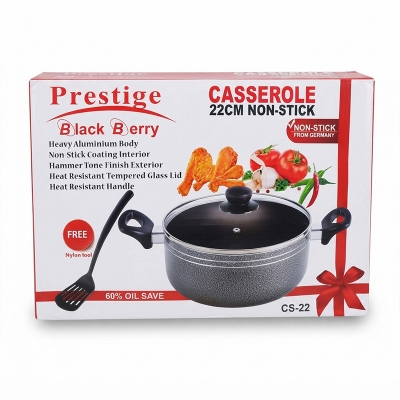 Picture of Prestige Non-Stick Casserole Pot 22cm Induction Bottom Black