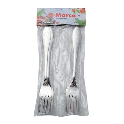 Picture of Marco Stainless Steel Middle Size Dinner Fork 6Pcs (Length 7.25 Inches) - Chopsticks Silver