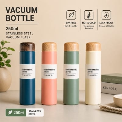 Picture of New Design 250ml Portable Japanese Style Double Wall 18/8 BPA Free Mini Pocket Cup Stainless Steel Insulated Water Bottles with Accent Color Lid 