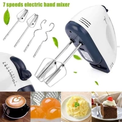 Picture of Scarlett Electric 7 Speed Hand Mixer with 4 Pieces Stainless Blender, Bitter for Cake/Cream Mix, Food Blender, Beater for Kitchen Beater for Cake, Multicolor