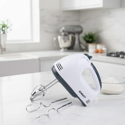 Picture of Electric Scarlett Egg Beater and Mixer for Cake Cream - White