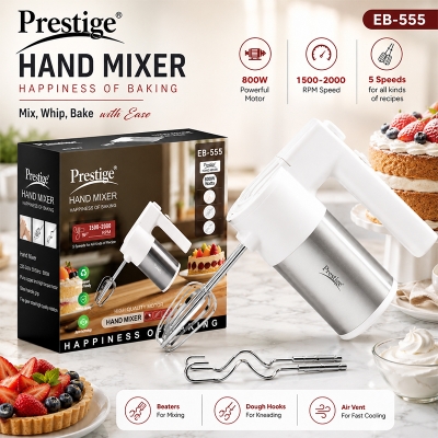 Picture of Modern Minimalistic Monochromatic Electric Egg Beater, Baking Tools, Cake Beater, Handheld Egg Beater Fast Sleek 800 watts Multi-Functional Electric Egg beater Modern Lifestyle Off White