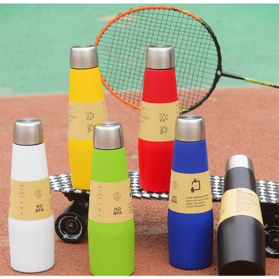 Picture of Unique Ergonomic Trendy 18oz Insulated Bottle for Daily Life Travel Cup Reusable Stainless Steel Insulated Water Bottle 532ml 