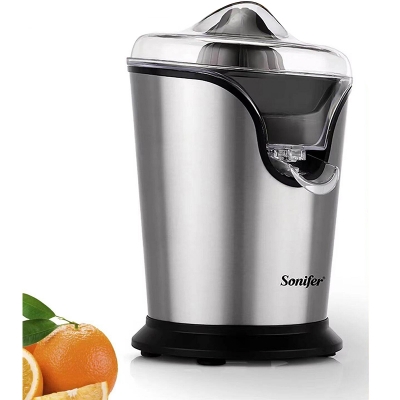Picture of Sonifer SF-5526 High Quality New Home Professional Stainless Steel Mini Automatic Hand Press Electric Plastic Citrus Juicer 2022 Silver