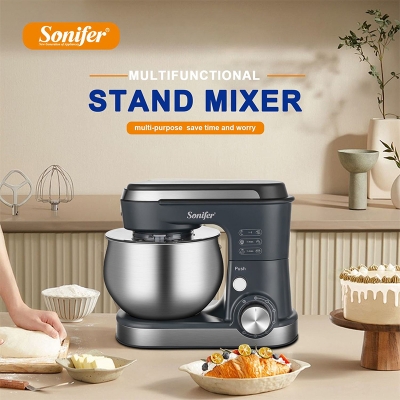 Picture of Sonifer SF-8166 New Household 5L Multifunctional 1200w Egg Beater Cake Dough Mixer Salads Dough Food Mixer Multicolor