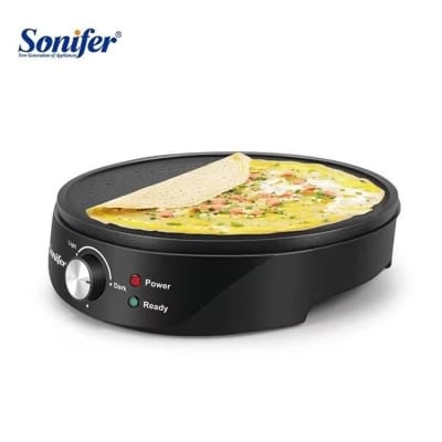 Picture of Sonifer SF-6072 Professional Home Use 220v Heating Non-stick Flat Mini Automatic Electric Egg Roti Crepe Maker 