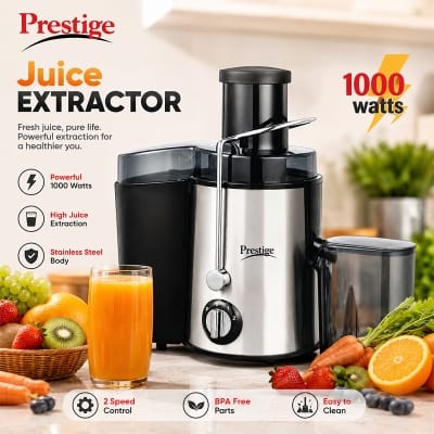 Picture of Hot Selling Prestige Juicer Extractor Machine Orange Juicer Slow Cold Press Juicer Compact Size Lower Noise Big Mouth 1000 watts Black