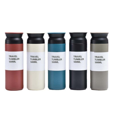 Picture of Stainless Steel Straight Shape Powder Coated Japanese Style 500ml Mini Cute Thermos Vacuum Insulated Drink Cup Travel Tumbler Double Walled Suitable for Outdoor Office Home with Customizable Logo 