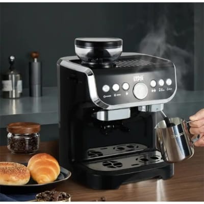 Picture of ST-9707 Advanced features WINNING STAR 1450W Espresso Machine Coffee Maker with 150W Grinder 15 Bar Pump Black