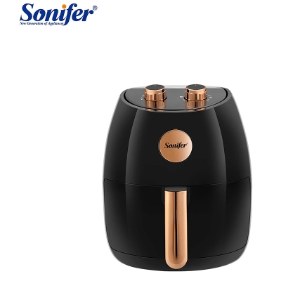 Picture of Sonifer SF-1039 household1500Watts Electric Double Knob 4.5 Litres Air Fryer 80% less Oil Consumption Fry, Grill, Roast, Bake, Reheat Easy to Clean Frying Basket Black Black