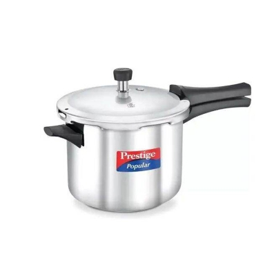 Picture of Prestige 5 liter Popular Stainless Steel Gas and Induction Compatible Pressure Cooker 20652 Silver